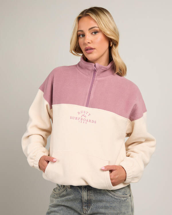 Rusty Central Division Crew Polar Fleece Sweatshirt for Womens