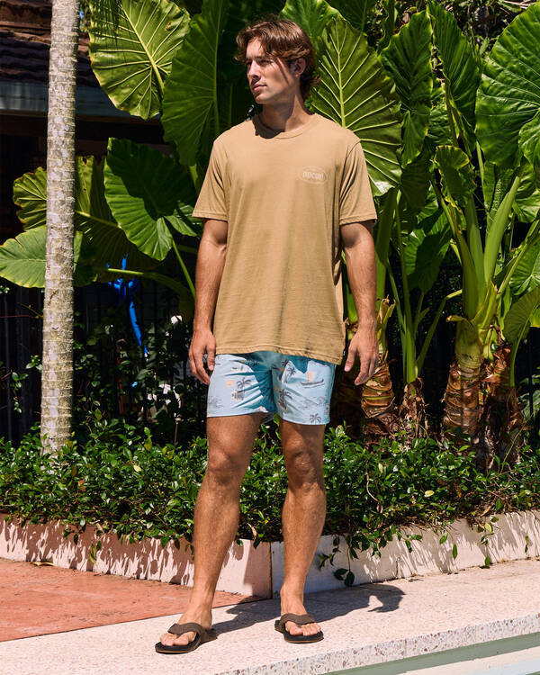 Skylark Mist Elastic Waist Shorts for Mens