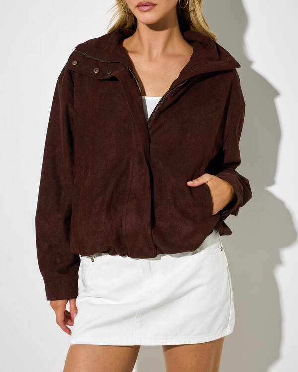 Pink Diamond Signature Faux Suede Jacket for Womens