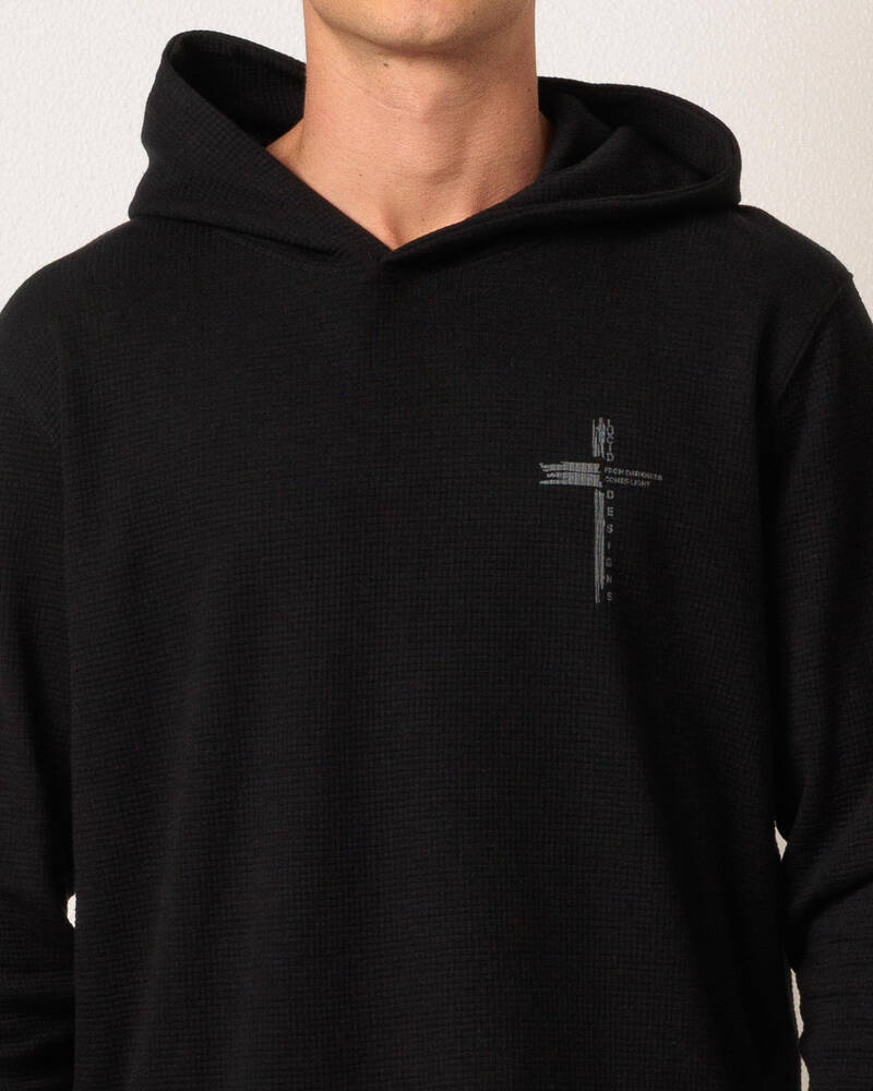 Lucid Divinity Waffle Hooded Long Sleeve T-Shirt for Mens