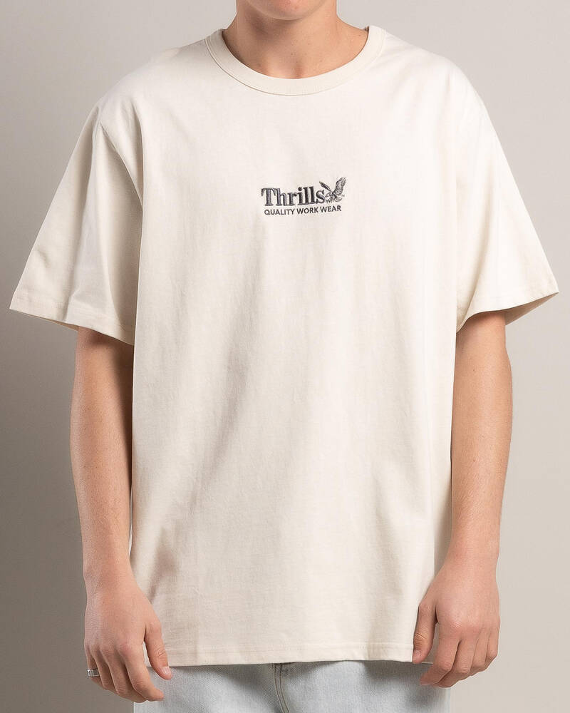 Thrills Workwear Embroidered Merch Fit T-Shirt for Mens