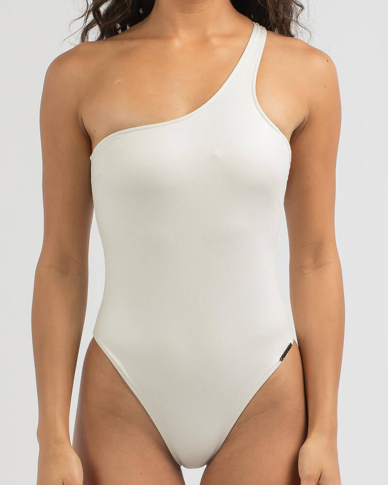 Calvin Klein Core Essentials One Shoulder One Piece Swimsuit for Womens