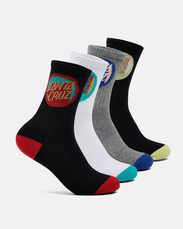 Boys' Bold Shadow Dot Crew Socks 4 Pack
