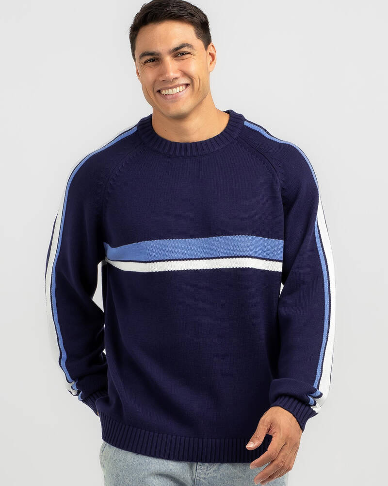 Rusty White Lines Knit Sweatshirt for Mens