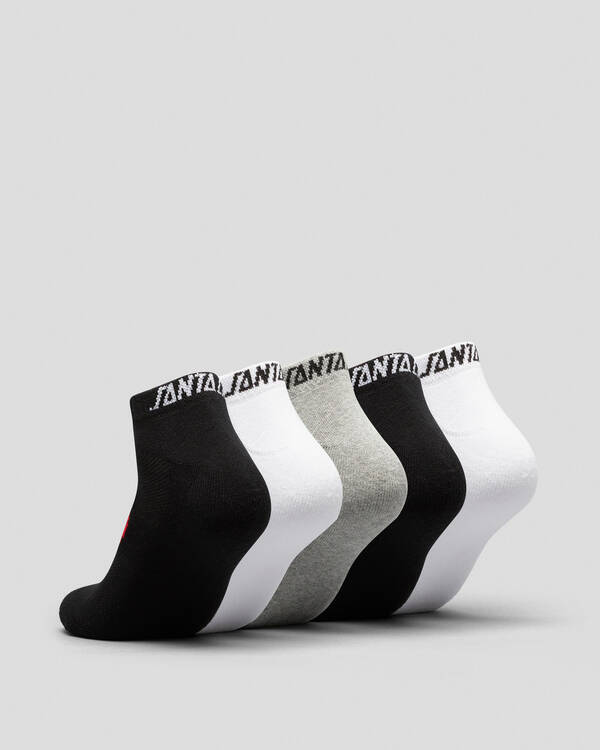Santa Cruz Classic Dot Ankle Socks 5 Pack for Mens