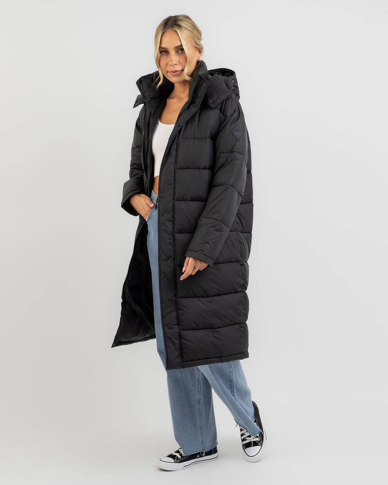 Roxy Step Out Longline Hooded Puffer Jacket for Womens