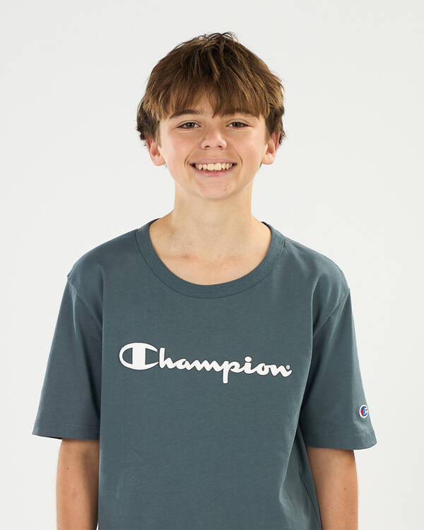Champion Boys' Puff Script T-Shirt for Mens