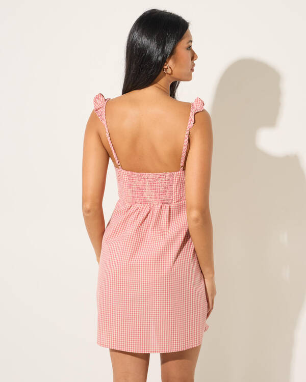 Rhythm Lola Check Ruffle Mini Dress for Womens