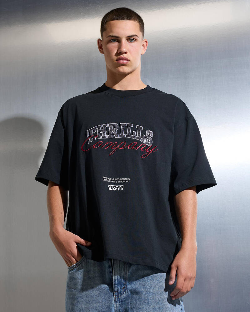 Thrills Spiraling Box Crop Fit T-Shirt for Mens