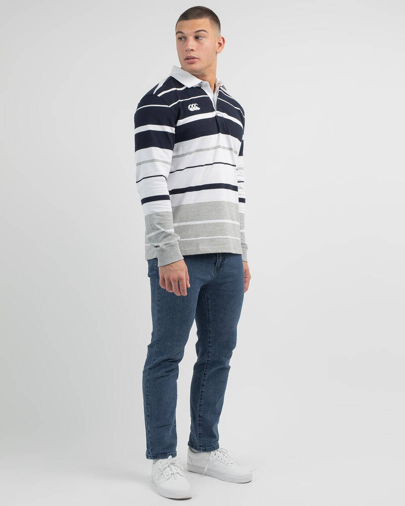 Canterbury Yarn Dye Stripe Rugby Long Sleeve Shirt for Mens