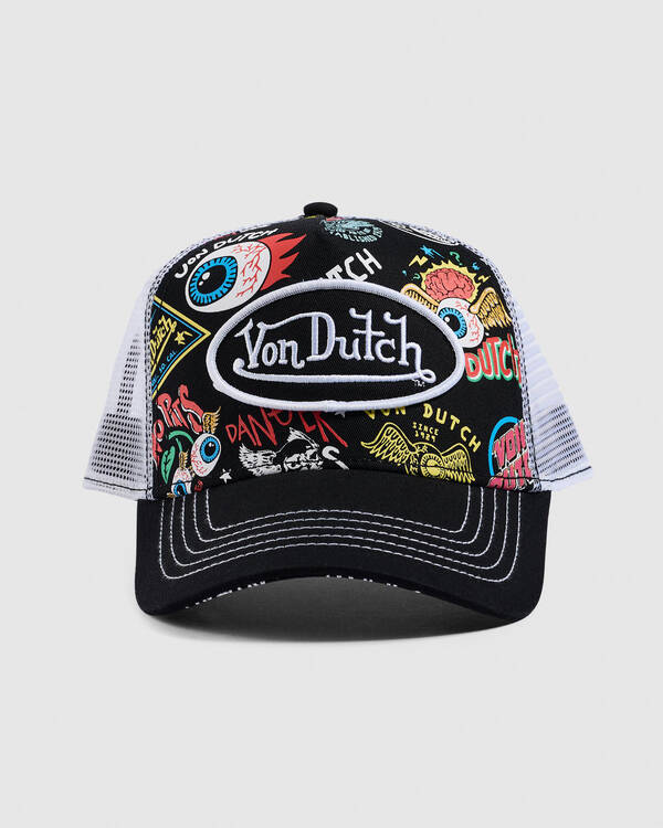 Von Dutch Black Jax Psycho Trucker Cap for Mens