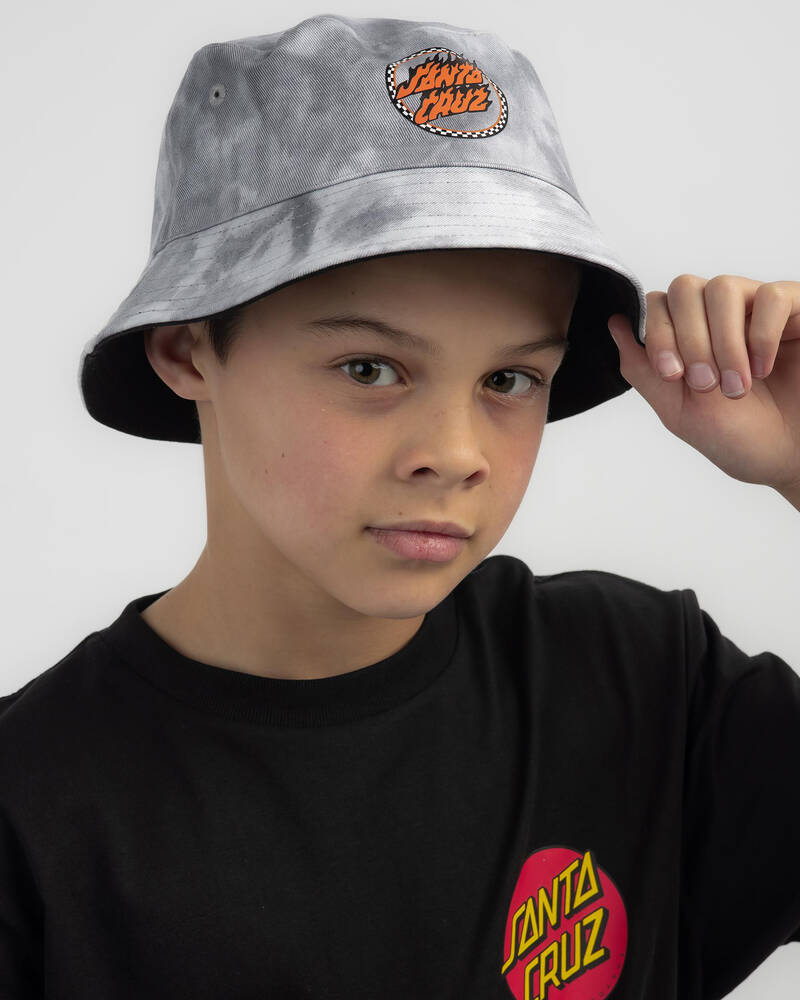 Santa Cruz Boys' Checked Ringed Flamed Dot Bucket Hat for Mens