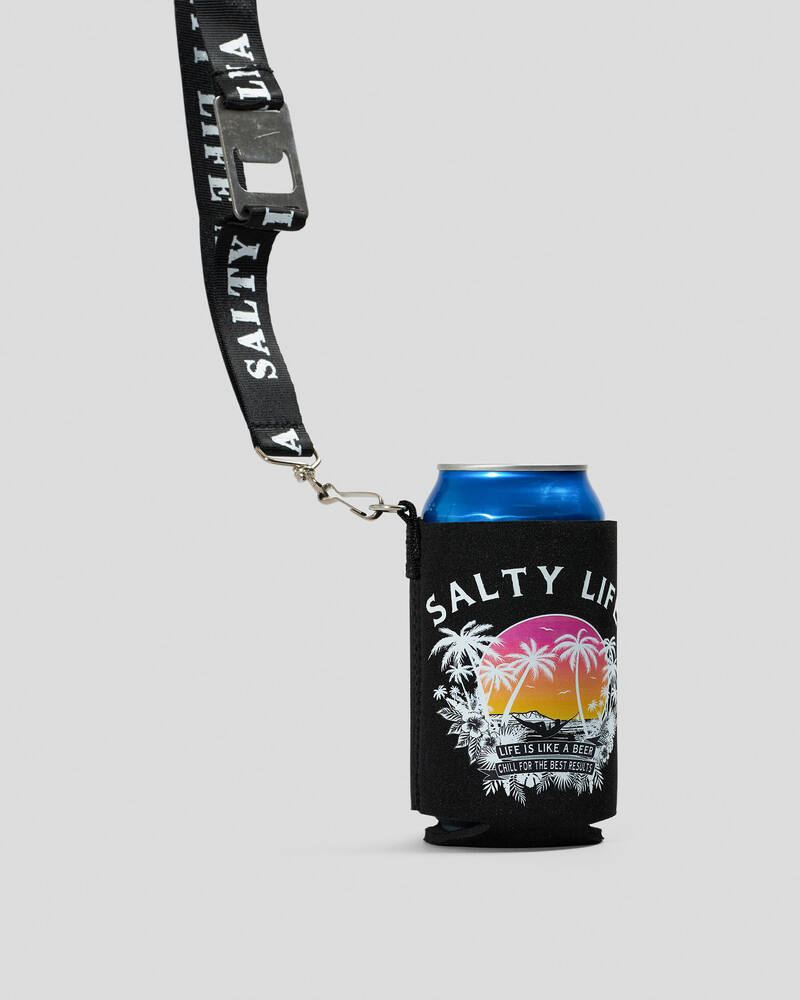 Salty Life Turn Up Lanyard Stubby Cooler for Mens