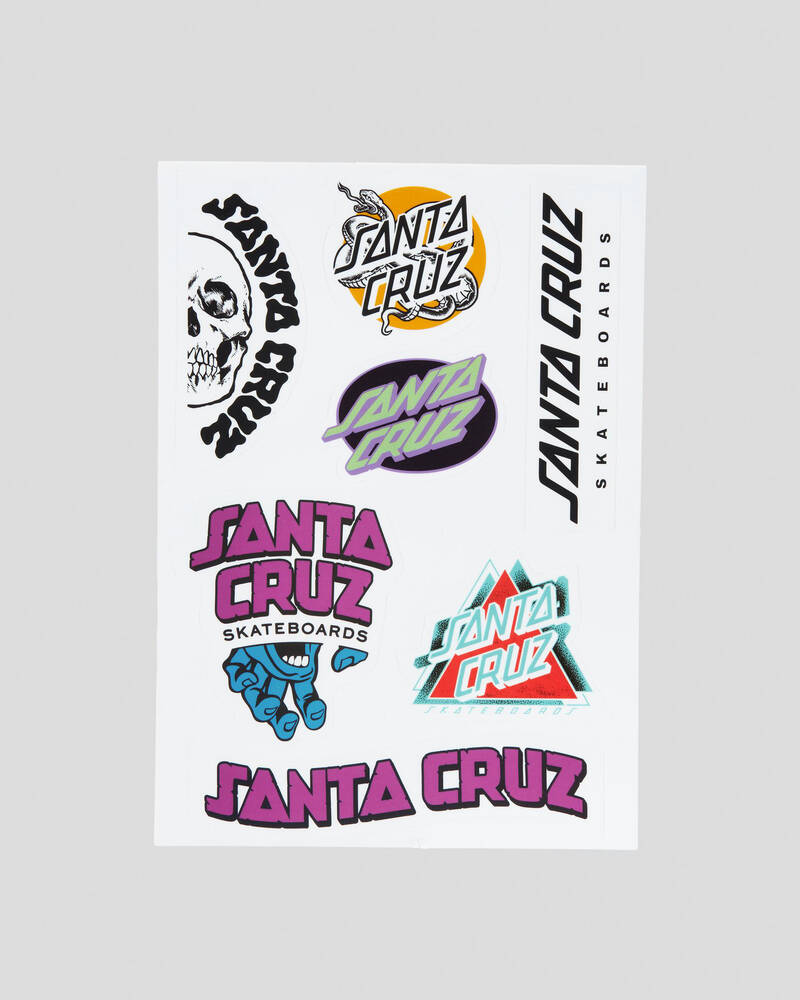 Santa Cruz Multi Logo Sticker Sheet for Mens