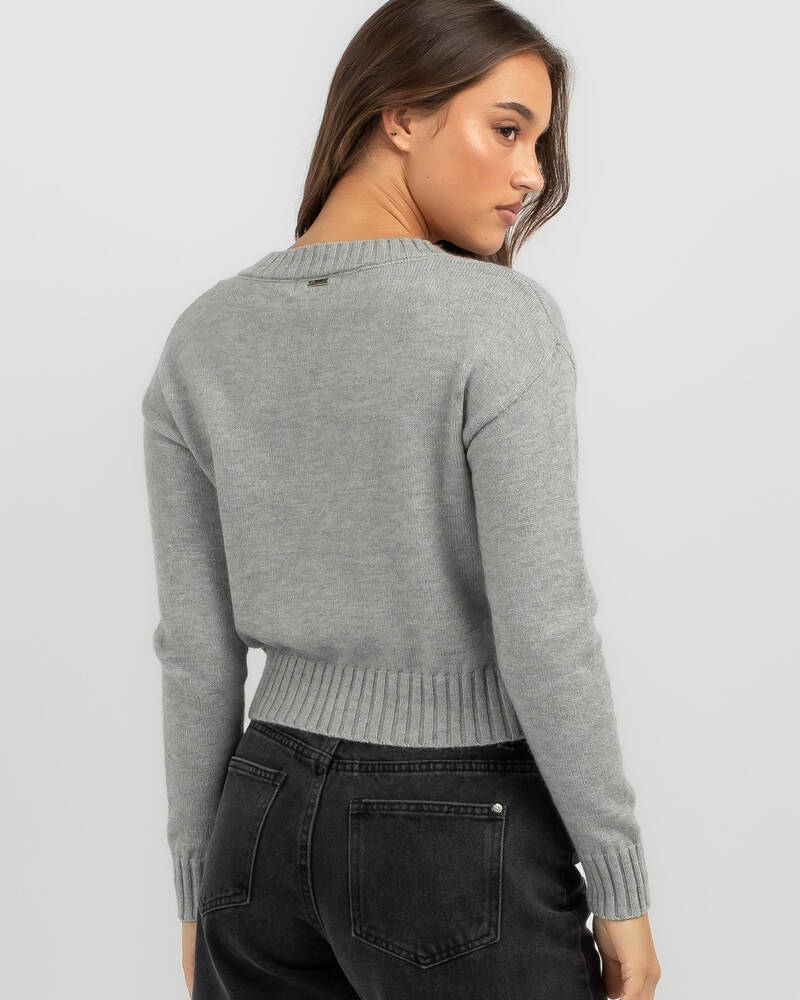 Mooloola Dee Cable V Neck Knit Jumper for Womens
