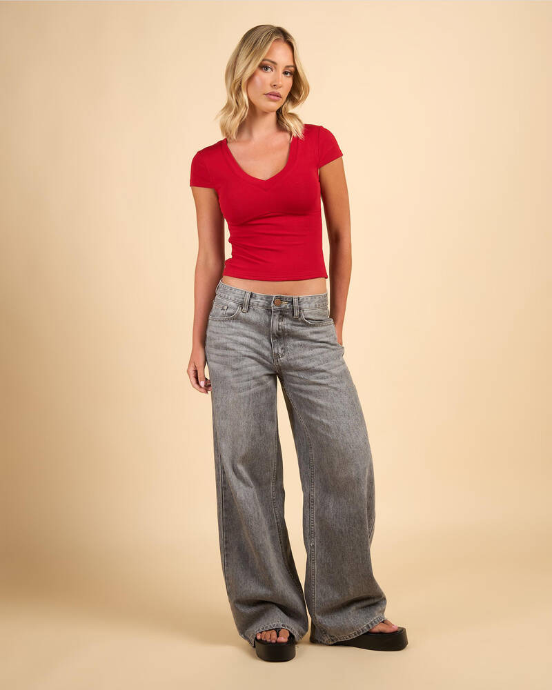 Ava And Ever Indie Basic V Neck Tee for Womens