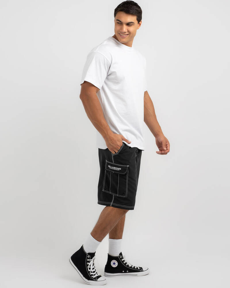 Shop Billabong Throw On Layback Board Shorts In Black Fast