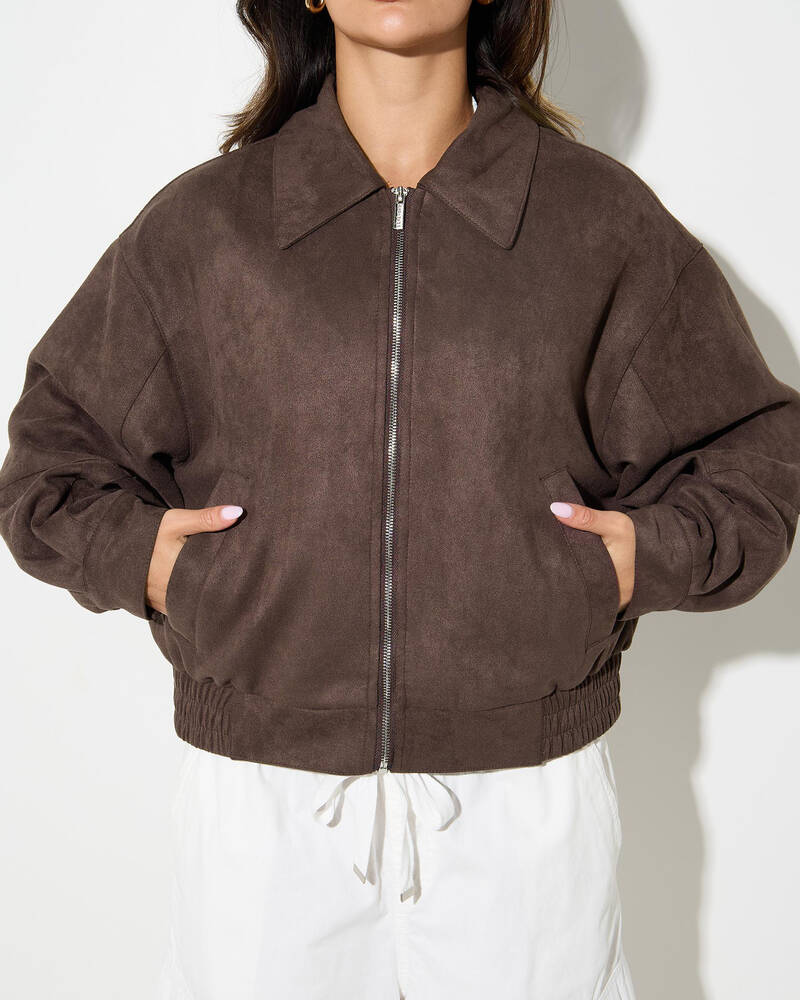 Ava And Ever Sunset Club Faux Suede Jacket for Womens