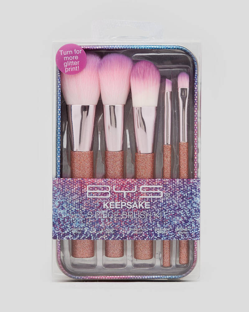 BYS Glitter Makeup Brush Tin Pack for Womens