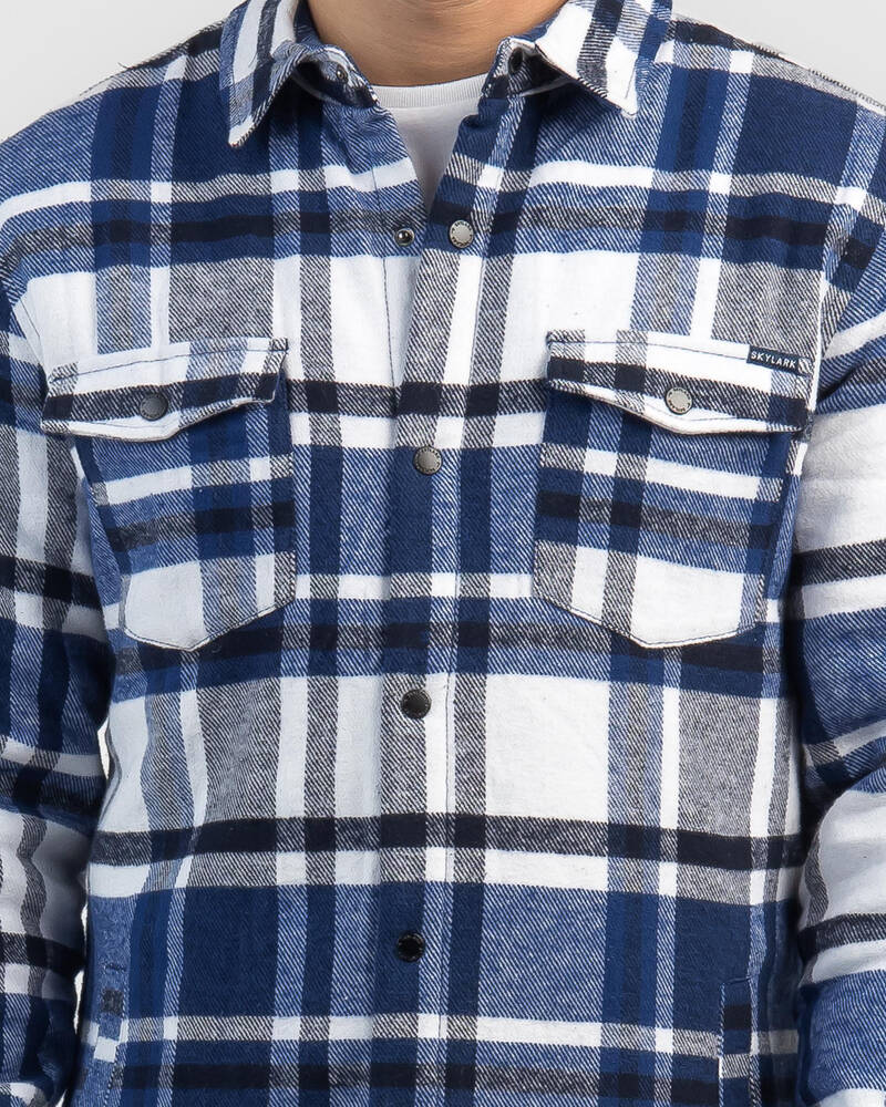 Skylark Segmented Long Sleeve Flannel Shirt for Mens