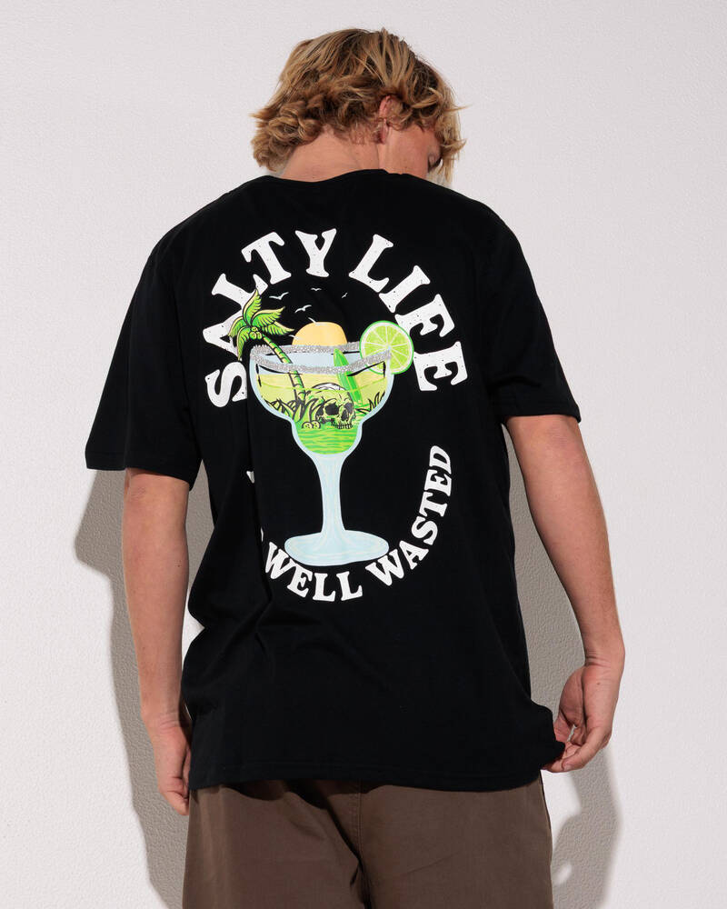 Salty Life Time Well Wasted T-Shirt for Mens