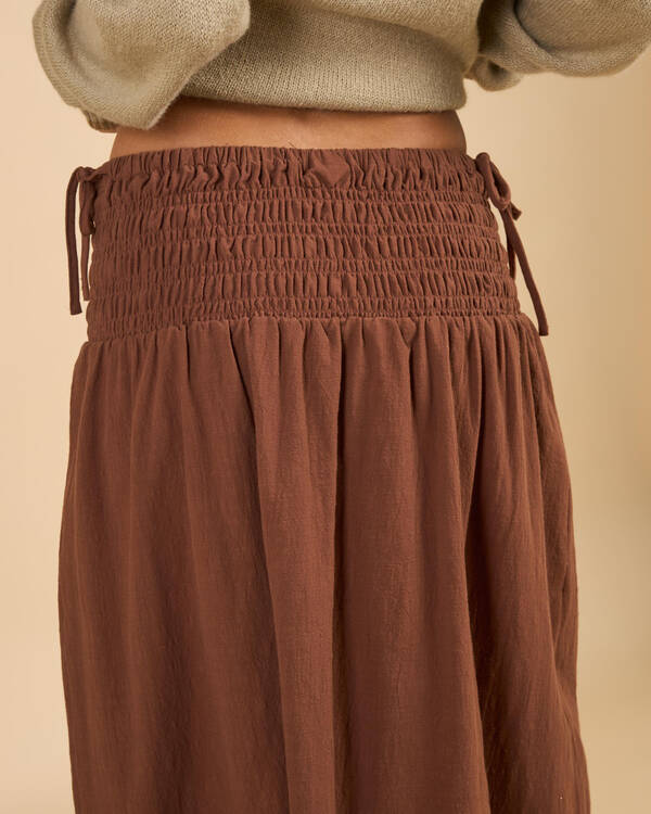 Rhythm Alana Tie Side Maxi Skirt for Womens