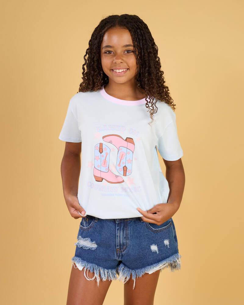 Ringers Western Girls' Raised On Country Music T-Shirt for Womens