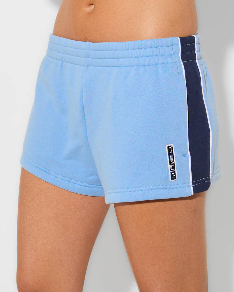 Rusty Retro Lines Mini Fleece Shorts for Womens