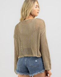 Ava And Ever Alexa Crochet Long Sleeve Top for Womens image number null