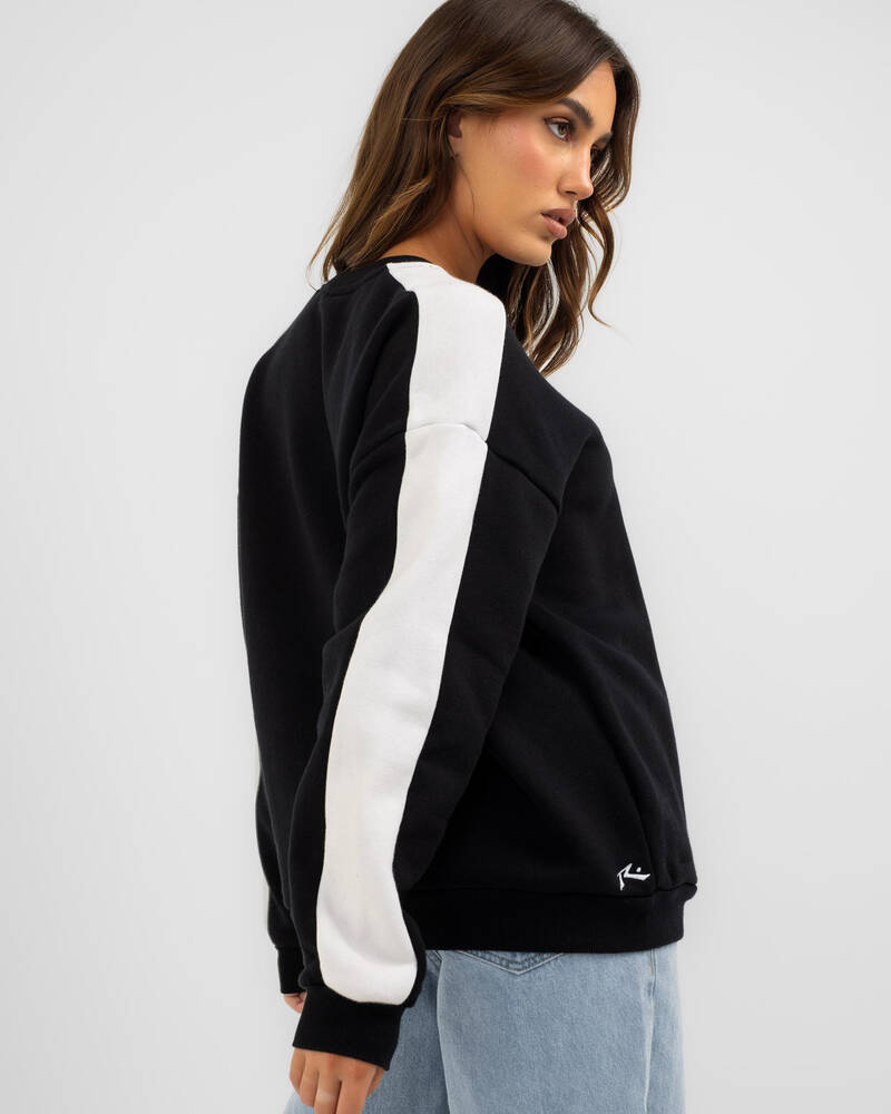Rusty Racing Stripes Crewneck Sweatshirt for Womens