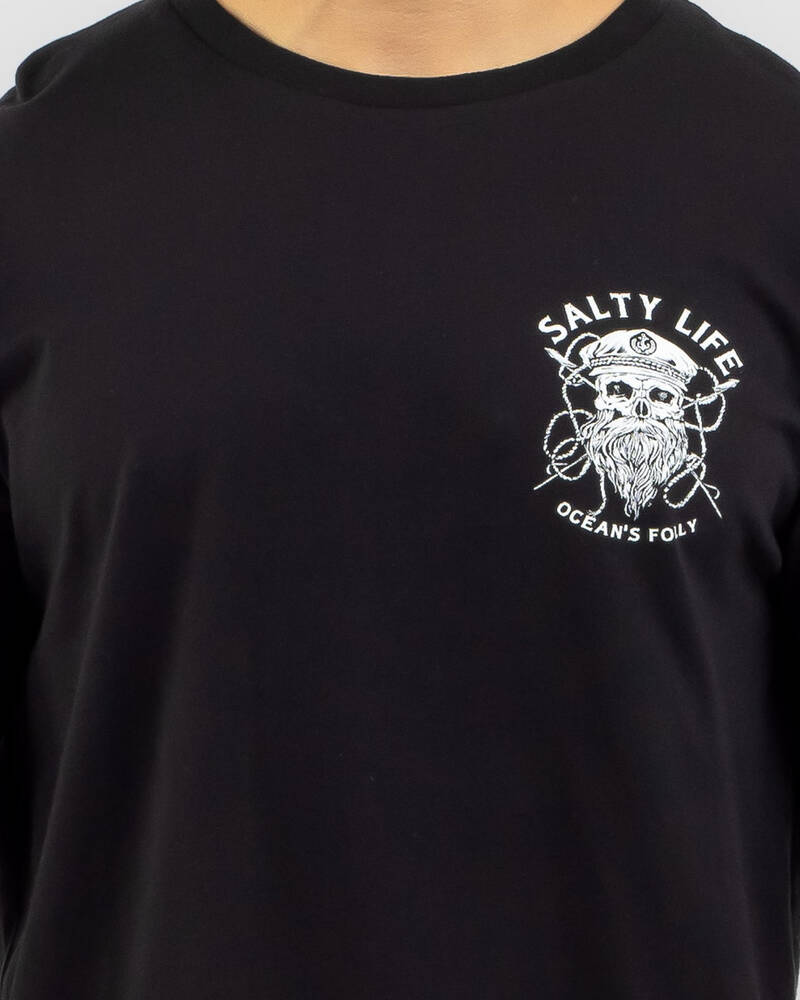 Salty Life Black Beard Long Sleeve T-Shirt for Mens