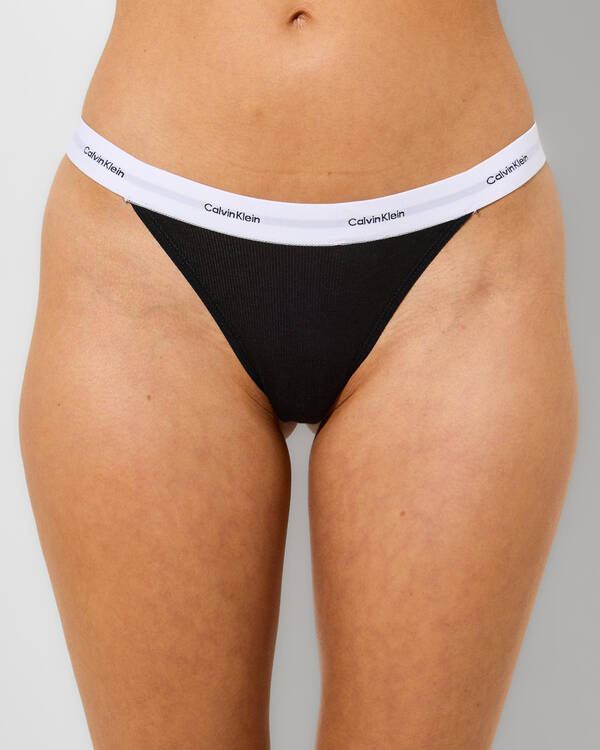 Cotton Stretch Rib String Thong