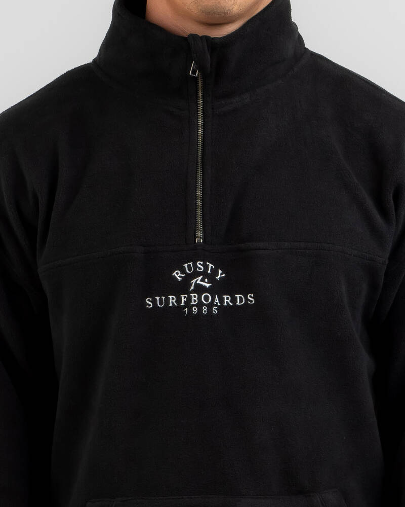 Rusty Middle Section Quarter Zip Polar Fleece Sweatshirt for Mens