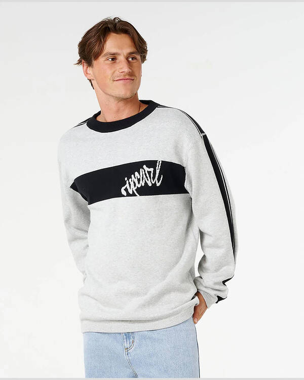 Rip Curl Panel Beater Knit Crew Jumper for Mens