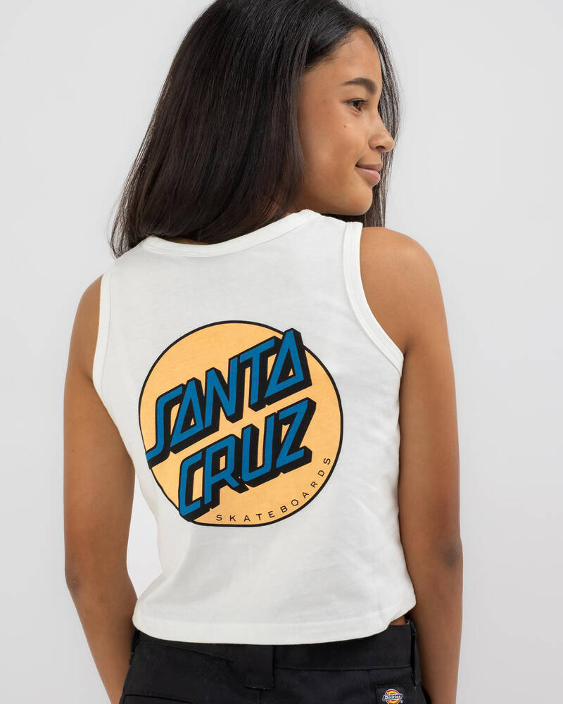 Santa Cruz Girls' Other Dot Chest Crop Tank Top for Womens