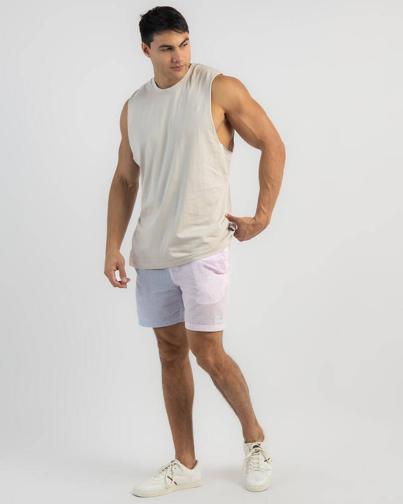 Lucid Panels Elastic Waist Shorts for Mens