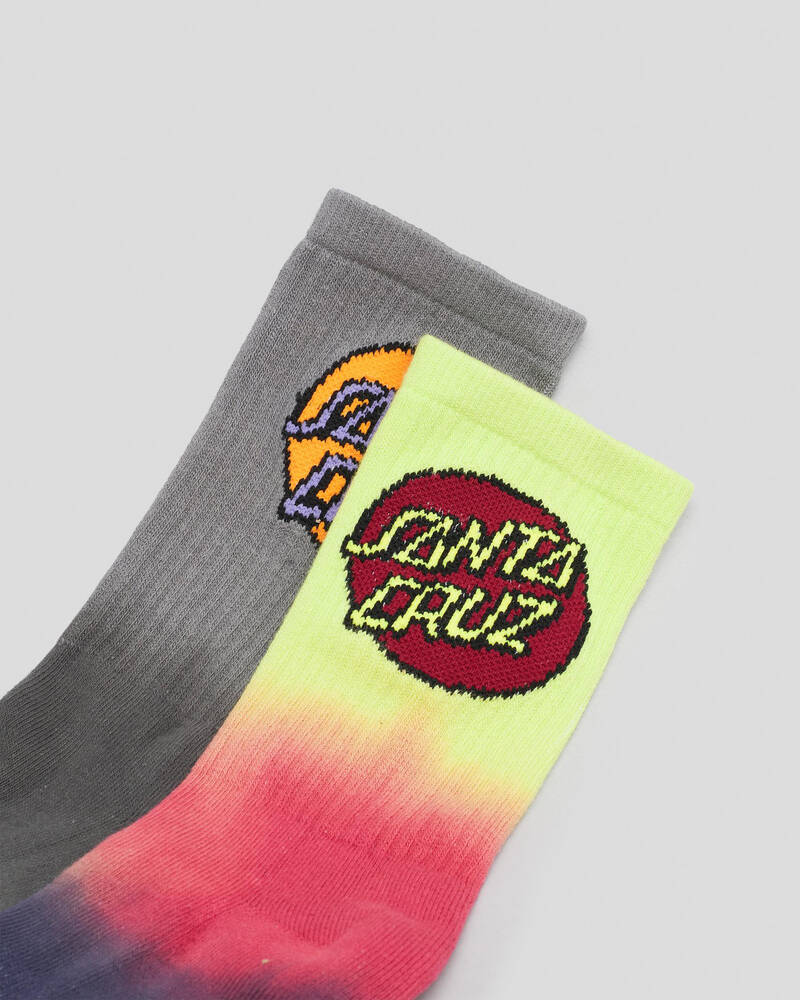 Santa Cruz Boys' Other Dot Crew Socks 2 Pack for Mens