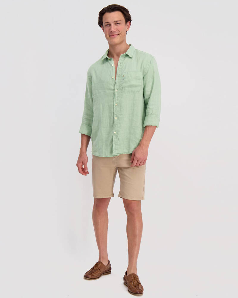 Academy Brand Hampton Linen Long Sleeve Shirt for Mens