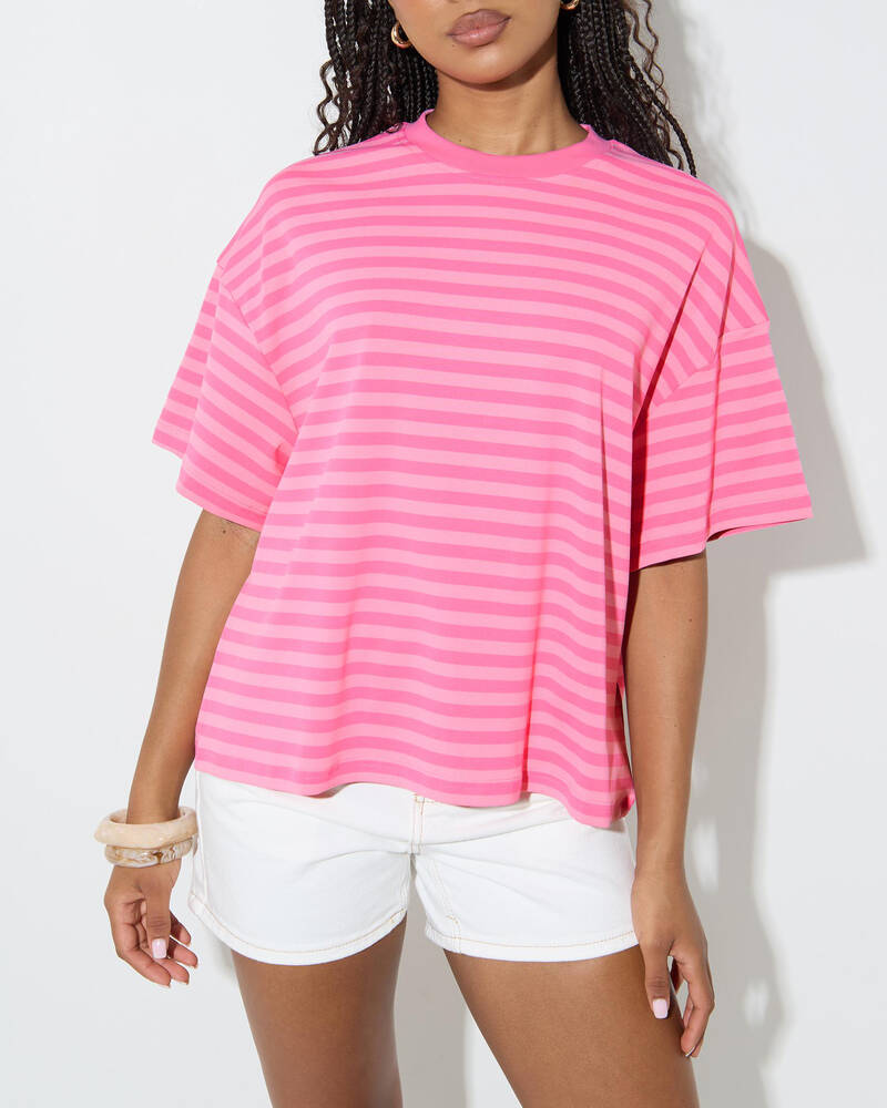 Mooloola Jordie Striped Short Sleeve T-Shirt for Womens