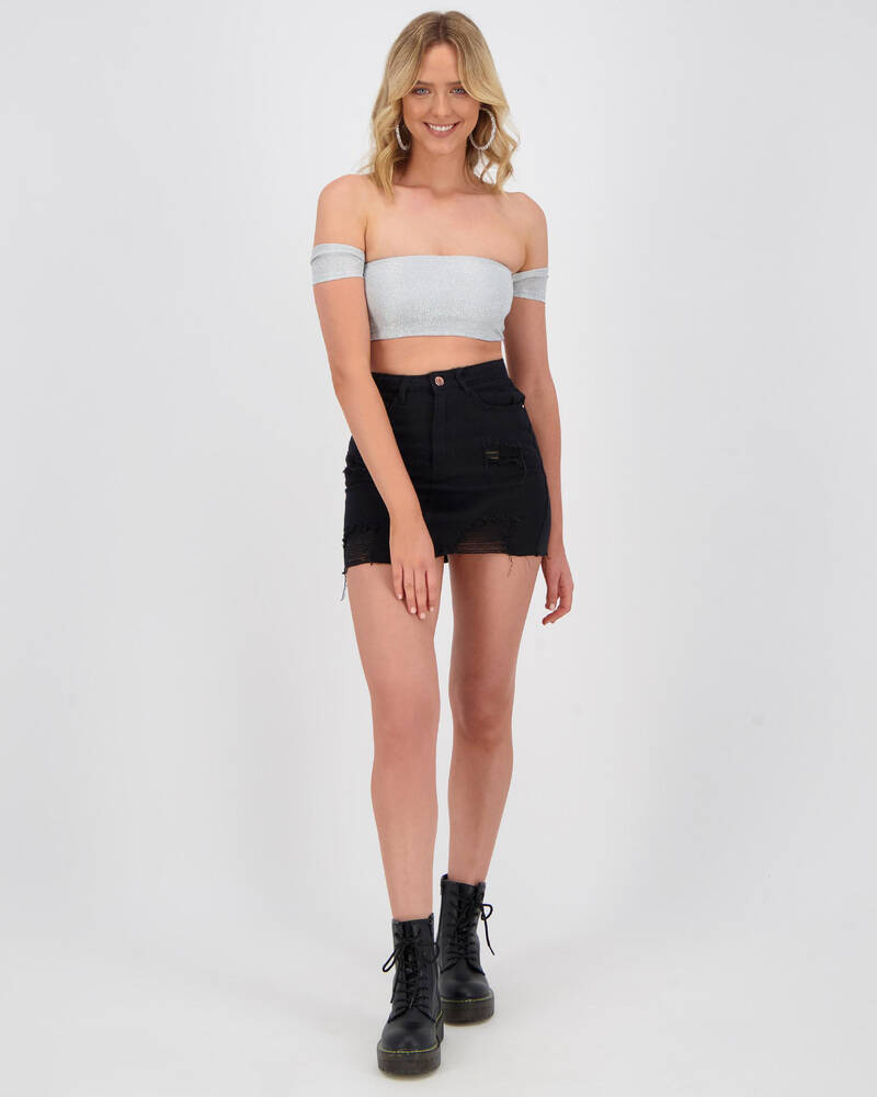 Ava And Ever Deisi Glitter Crop Top for Womens