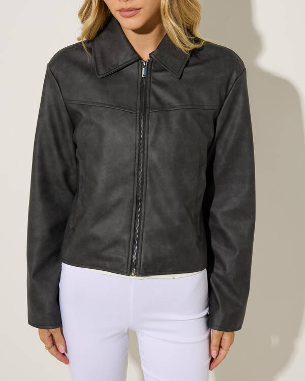 Ava And Ever Jinx Faux Leather Jacket for Womens