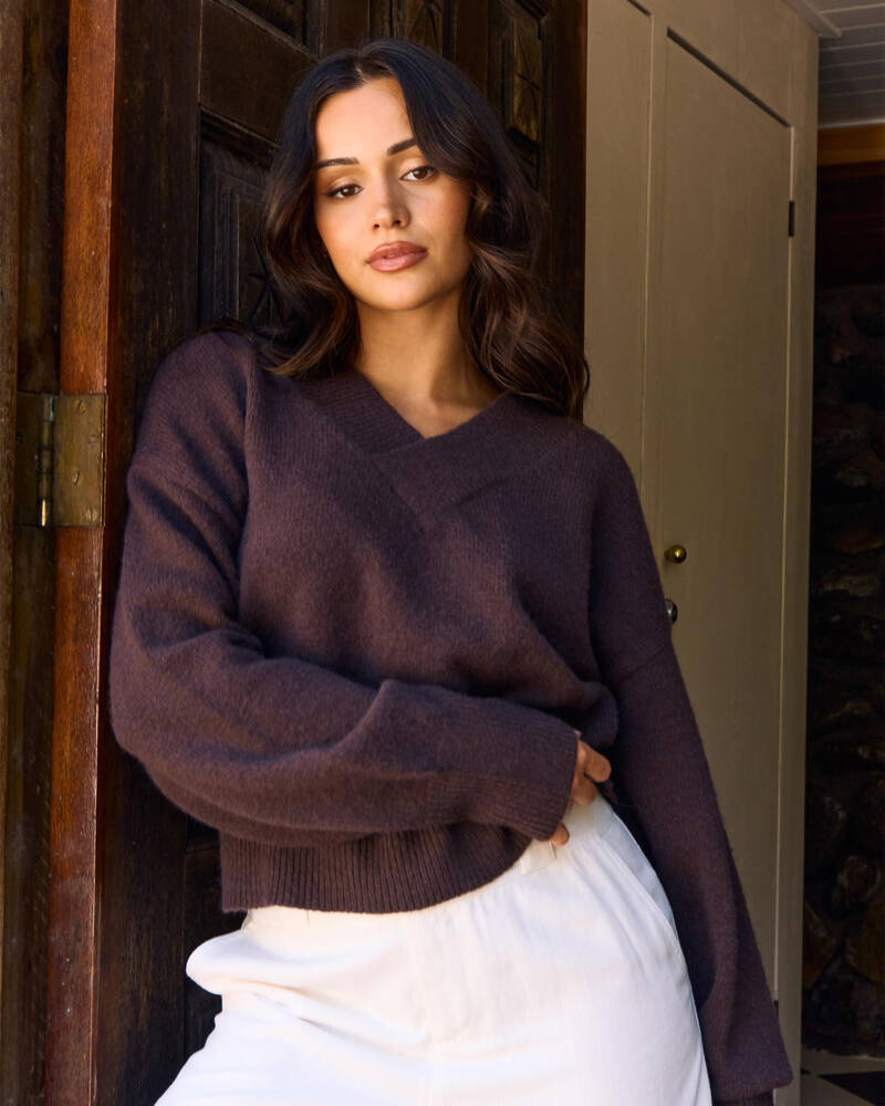 Mooloola Revival V Neck Knit Jumper for Womens