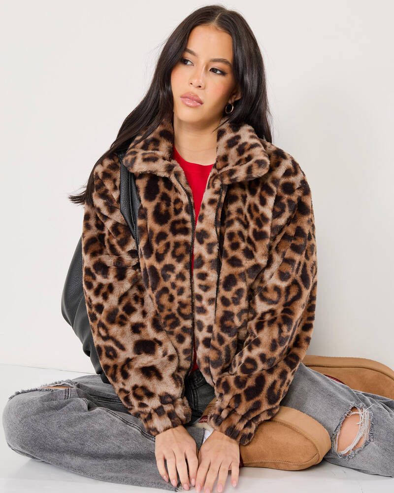 Ava And Ever Jinx Faux Fur Bomber Jacket for Womens