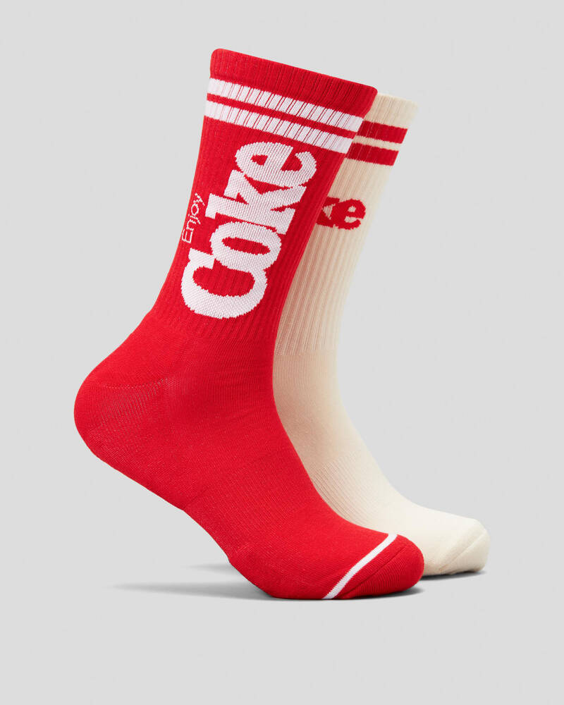 FOOT-IES Coke Logo Sneaker Sock 2 Pack for Mens