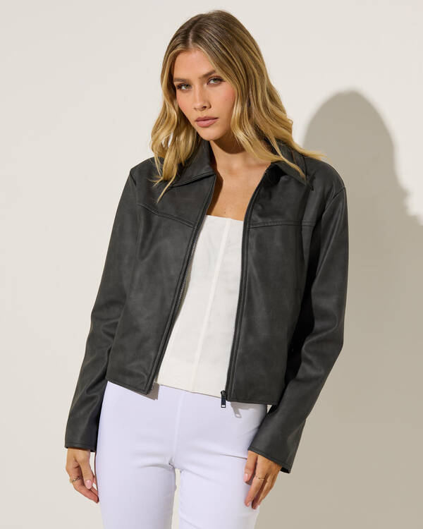 Ava And Ever Jinx Faux Leather Jacket for Womens