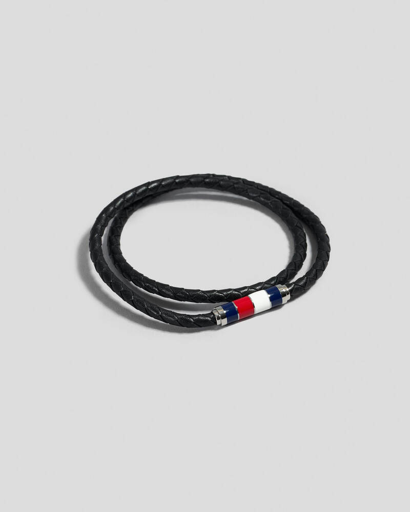 Tommy Hilfiger Leather Wrap Bracelet for Mens