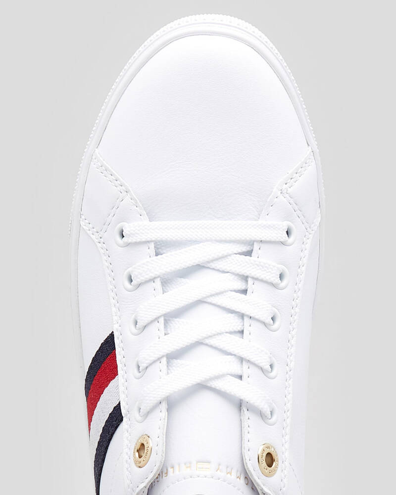Tommy Hilfiger Womens Metallic Leather Corporate Cupsole Shoes for Womens