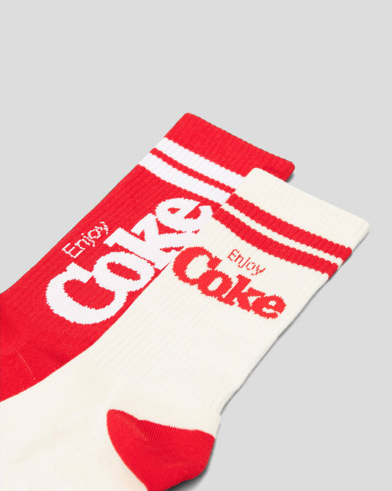FOOT-IES Coke Logo Sneaker Sock 2 Pack for Mens