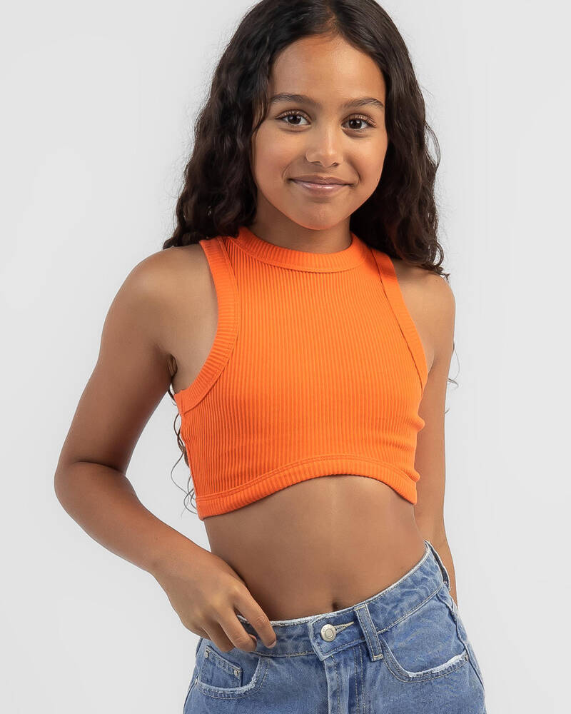 Ava And Ever Girls' Kendra Ultra Crop Top In Orange - Fast Shipping ...