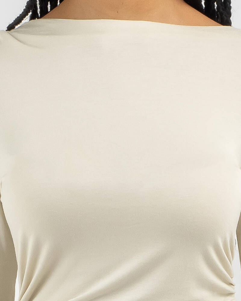 Thanne Basic Long Sleeve Ruche Top for Womens